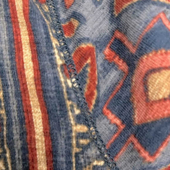 Lauren Ralph Lauren Aztec Henley  3/4 sleeve cotton top Southwestern Size Smalll - Picture 10 of 10